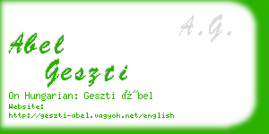 abel geszti business card